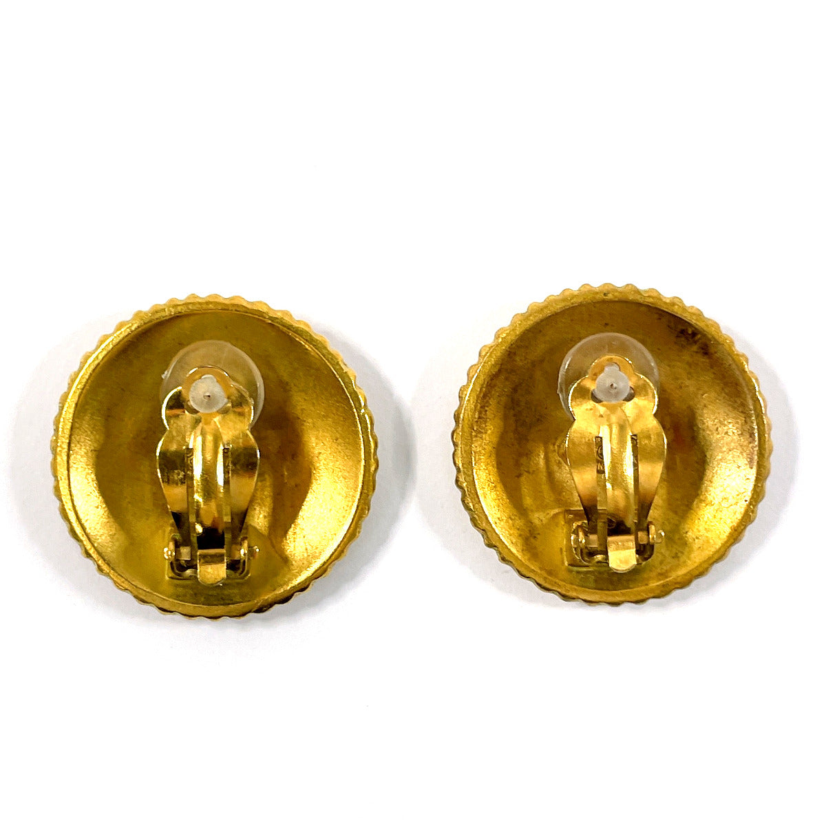 Chanel Vintage Logo Gold Earrings