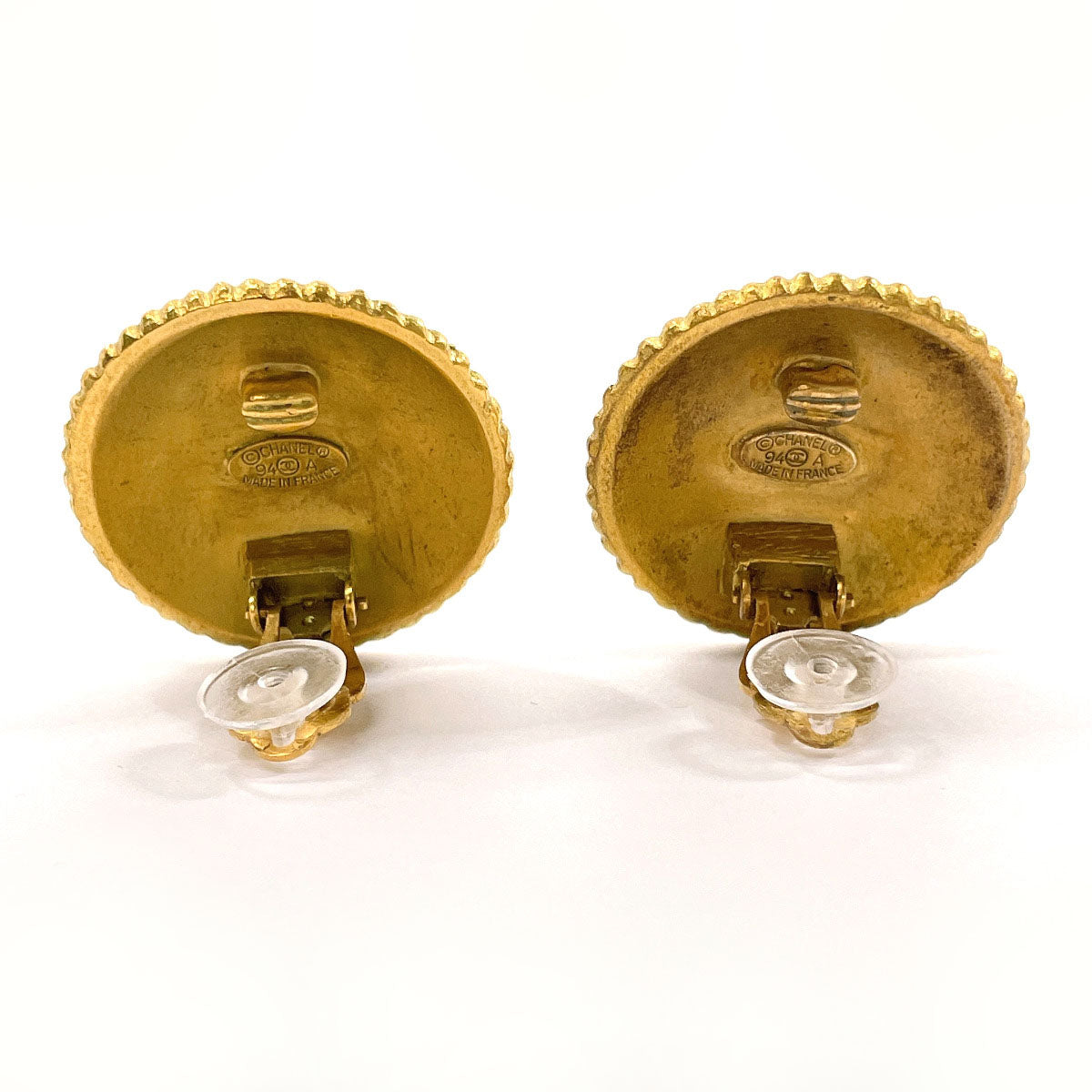 Chanel Vintage Logo Gold Earrings