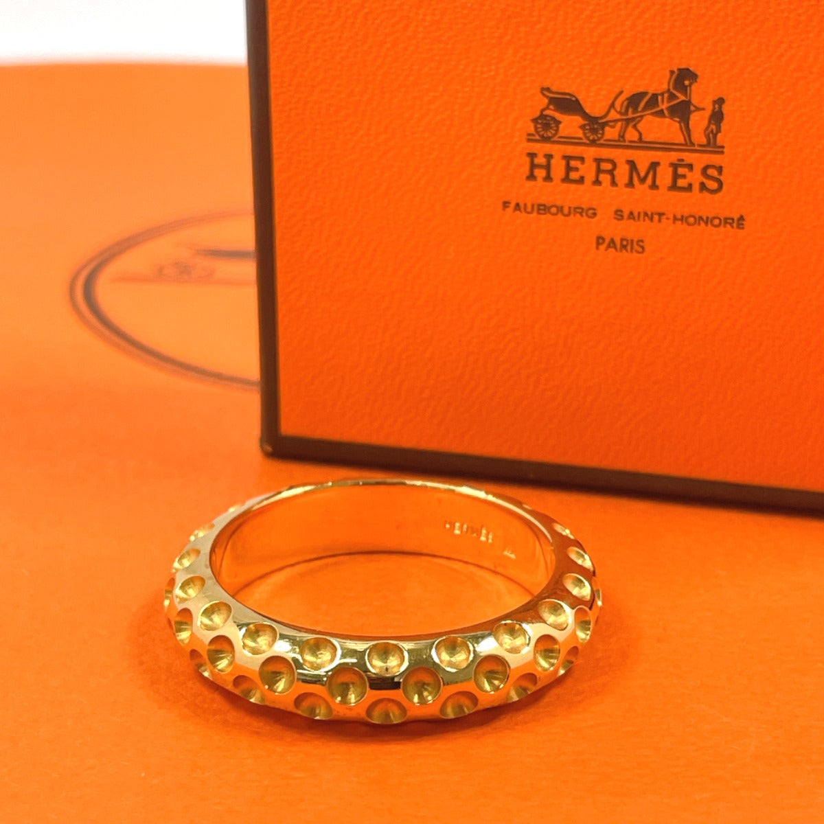 HERMES Metal Scarf Ring Gold