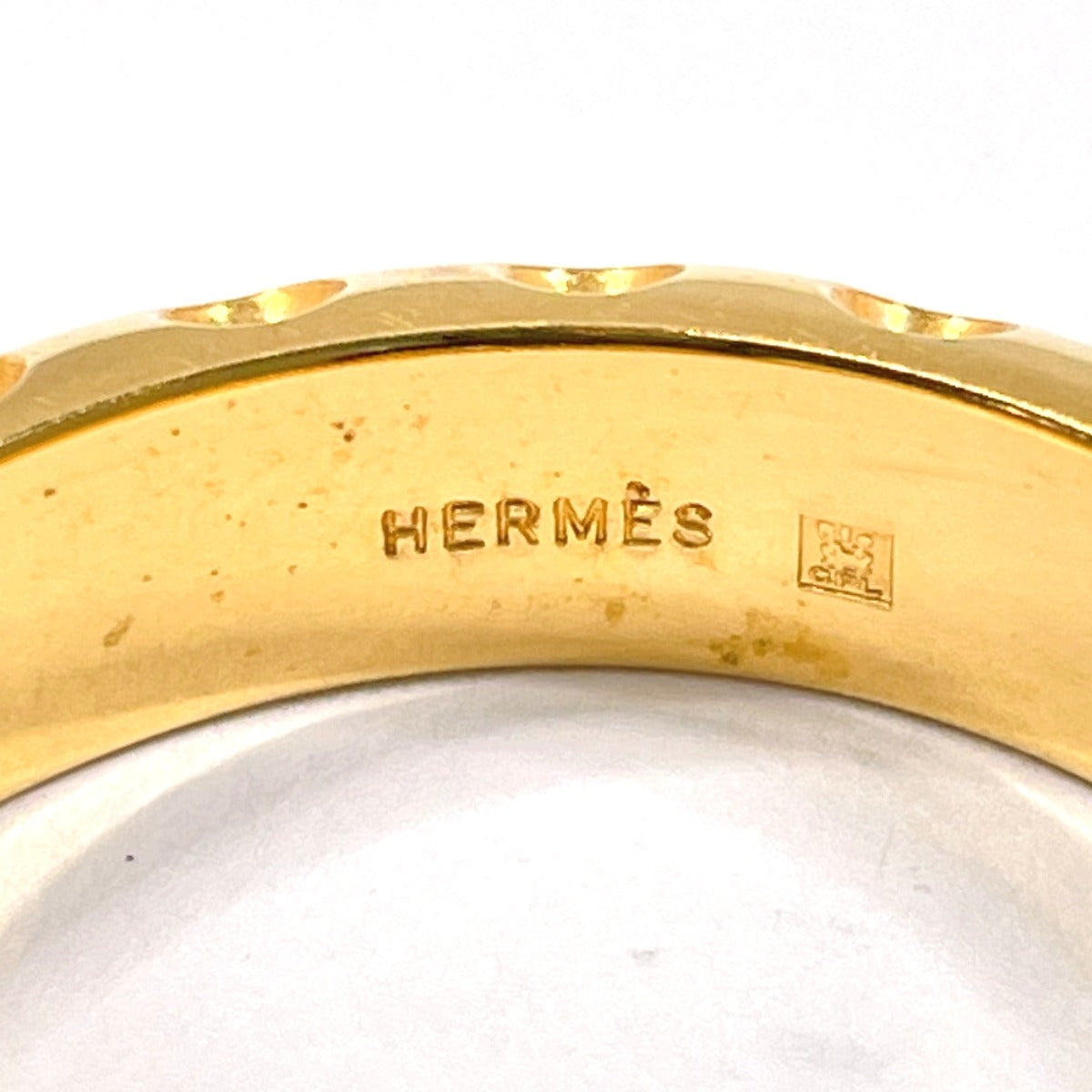 HERMES Metal Scarf Ring Gold