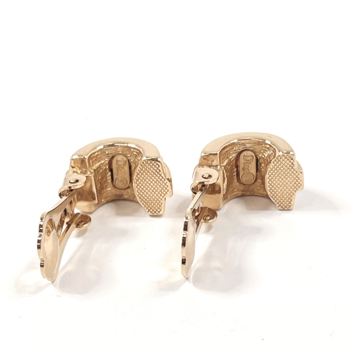 Dior Vintage Metal Rhinestone Earrings