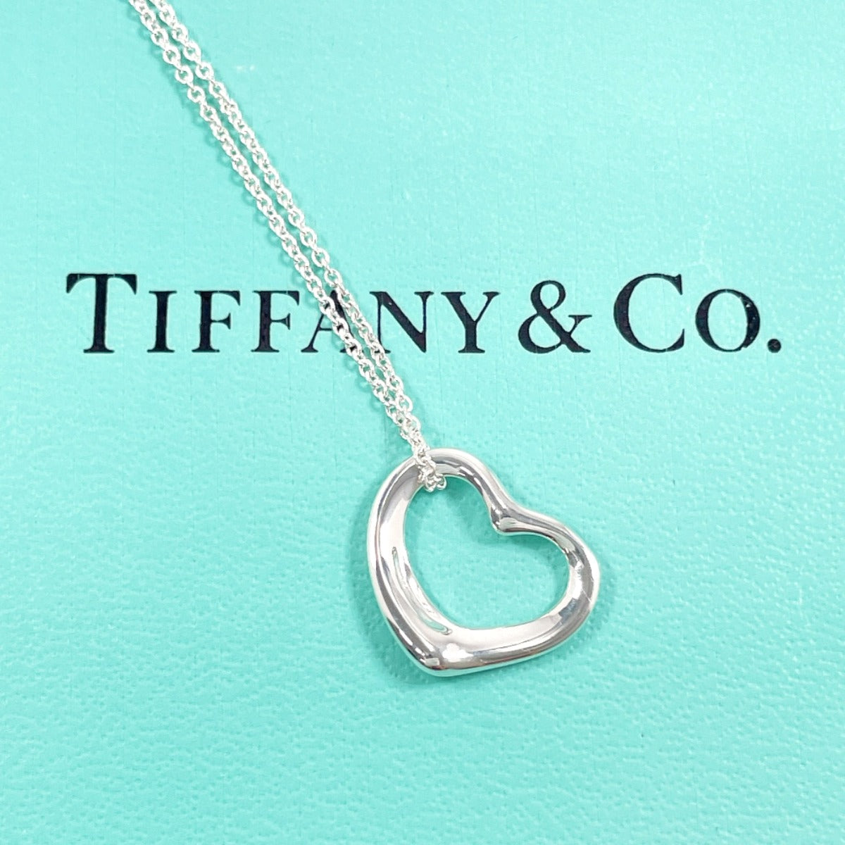 Tiffany & Co Open Heart Elsa Peretti Silver Necklace