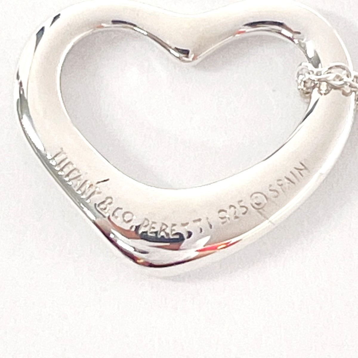 Tiffany & Co Open Heart Elsa Peretti Silver Necklace