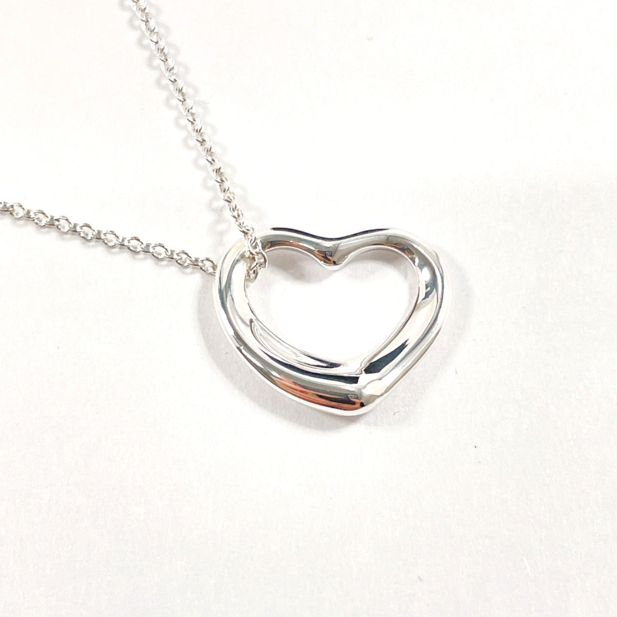 Tiffany & Co Open Heart Elsa Peretti Necklace Silver 925