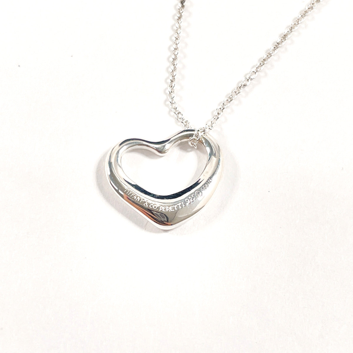 Tiffany & Co Open Heart Elsa Peretti Necklace Silver 925