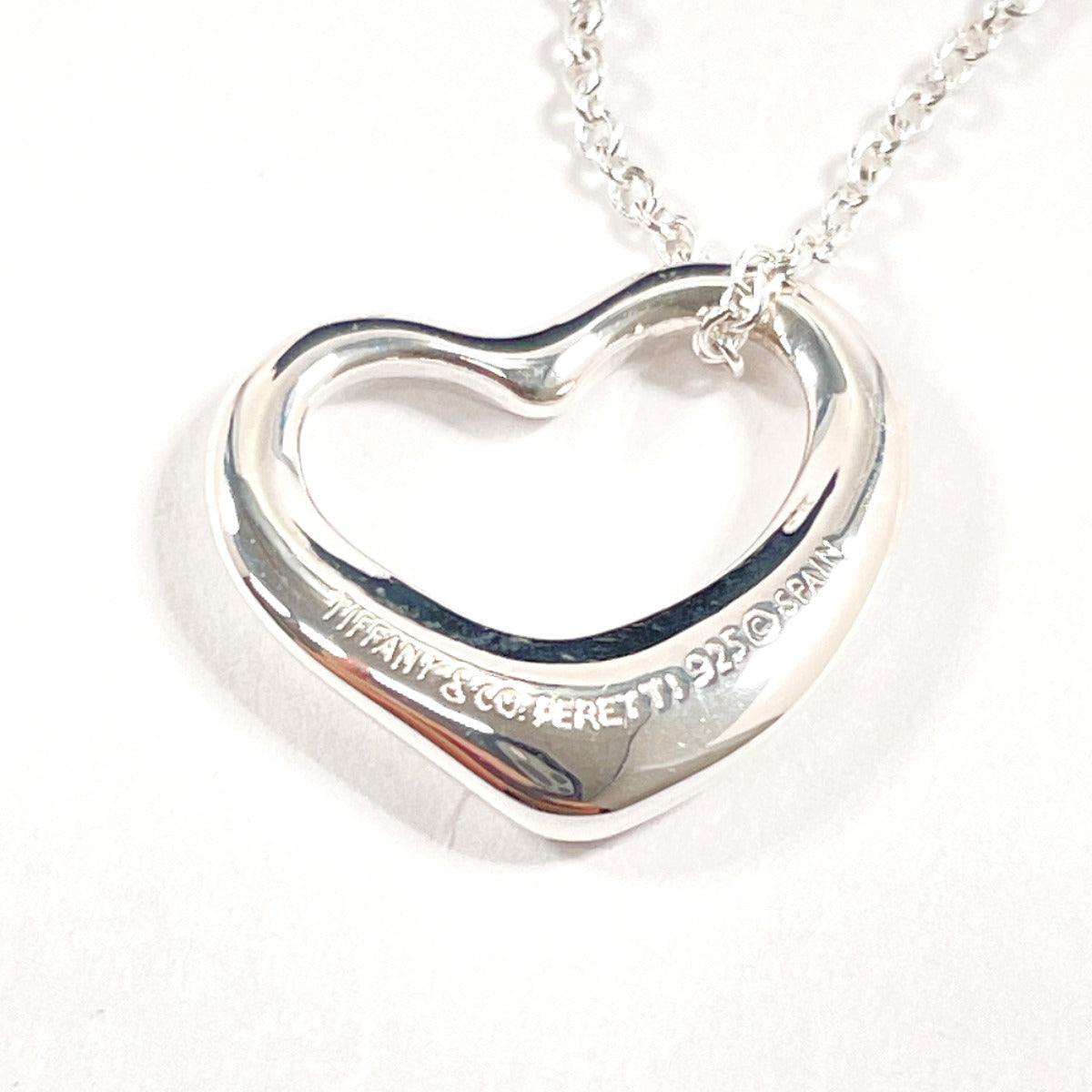 Tiffany & Co Open Heart Elsa Peretti Necklace Silver 925