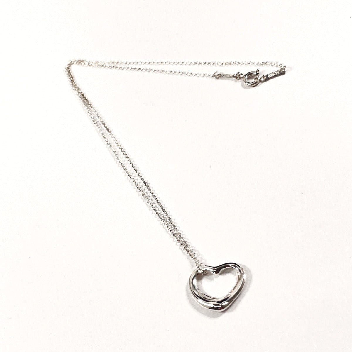 Tiffany & Co Open Heart Elsa Peretti Necklace Silver 925