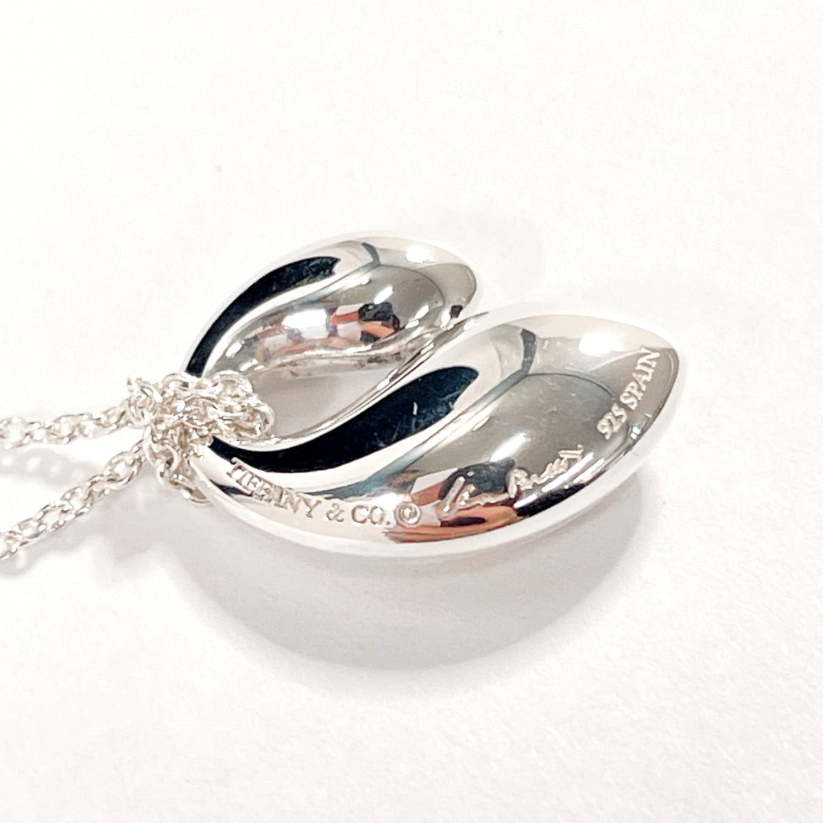 Tiffany & Co Silver Double Teardrop Necklace