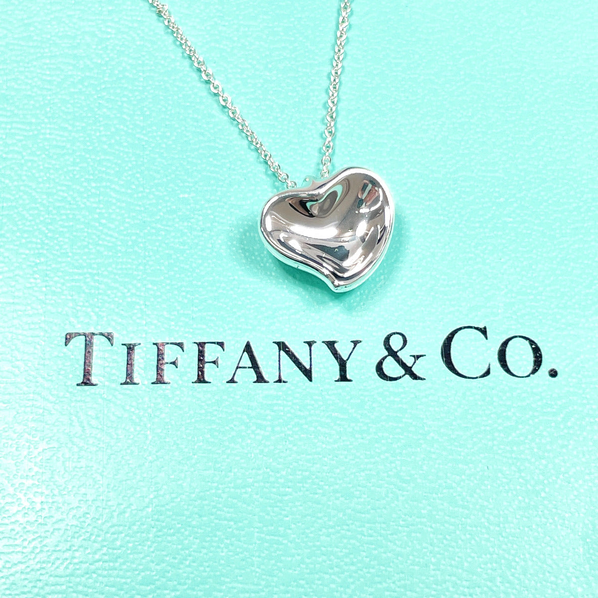 Tiffany & Co Full Heart Elsa Peretti Necklace Silver 925