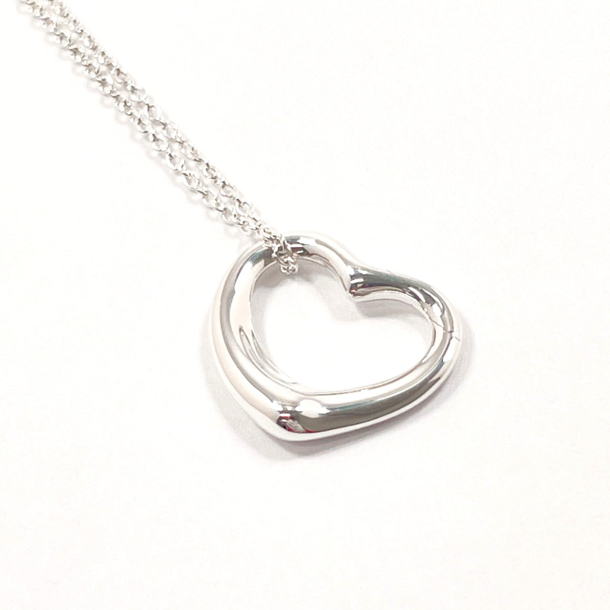 Tiffany & Co Open Heart Elsa Peretti Necklace Silver 925