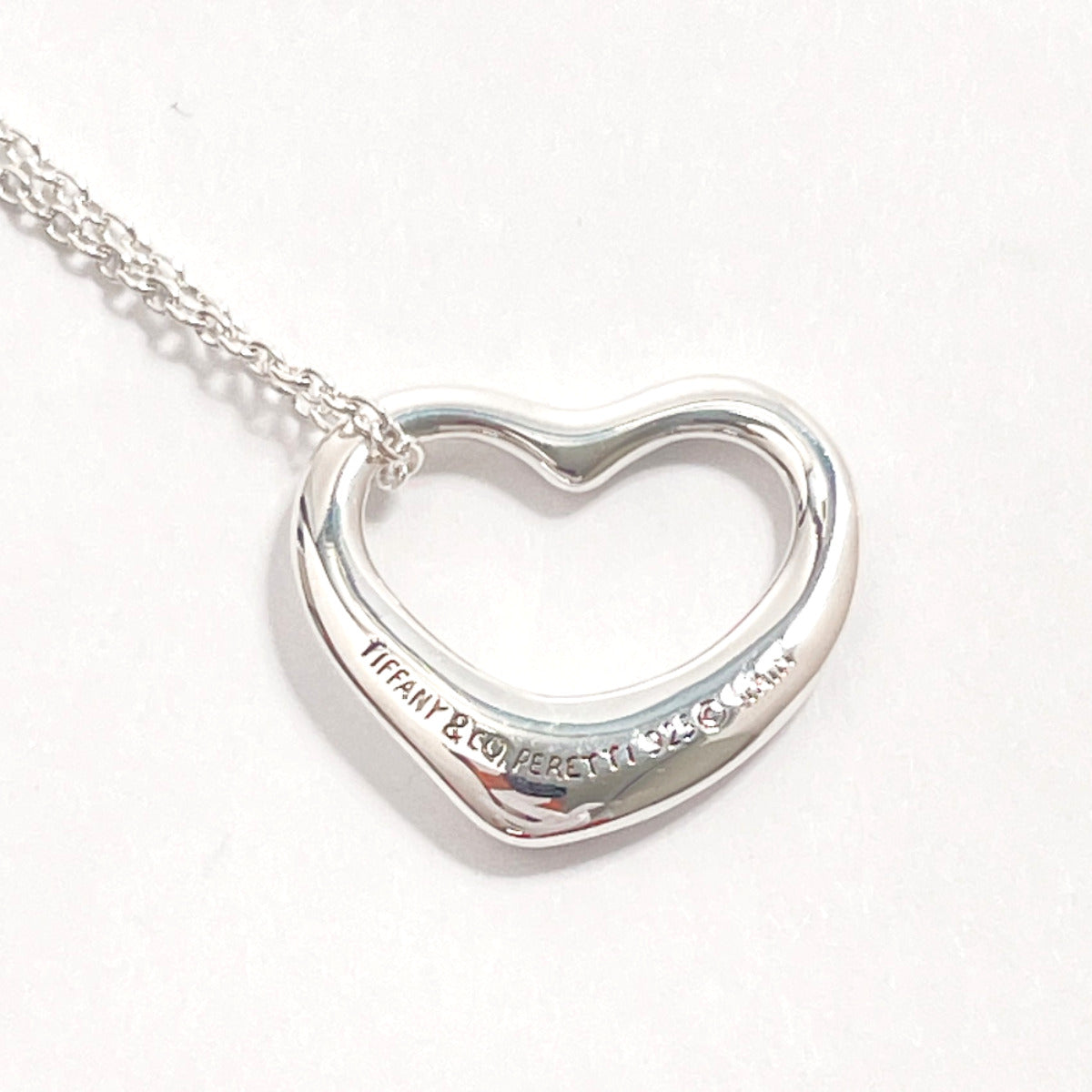 Tiffany & Co Open Heart Elsa Peretti Necklace Silver 925