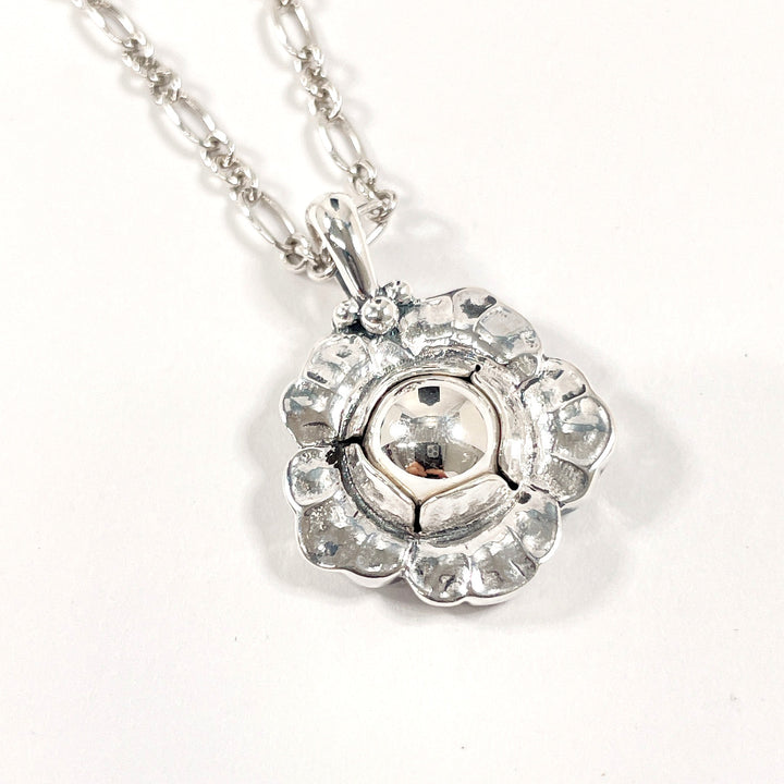 Georg Jensen Silver 925 Flower Motif Necklace