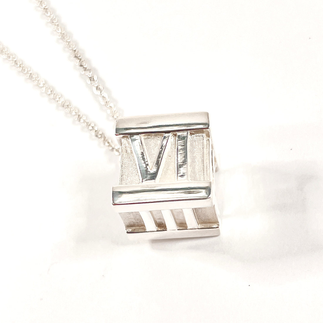 Tiffany & Co Atlas Cube Silver 925 Necklace