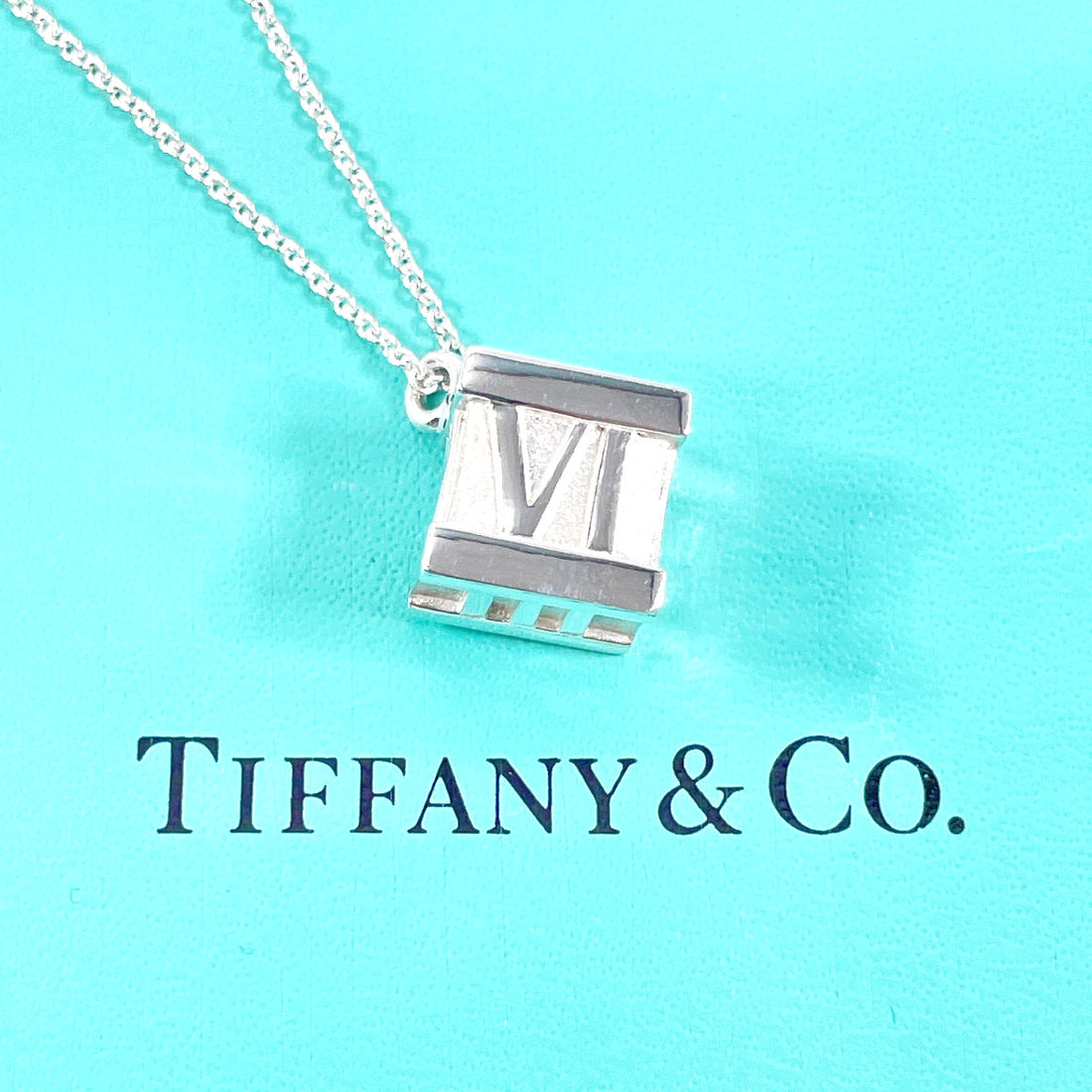 Tiffany & Co Atlas Cube Silver 925 Necklace