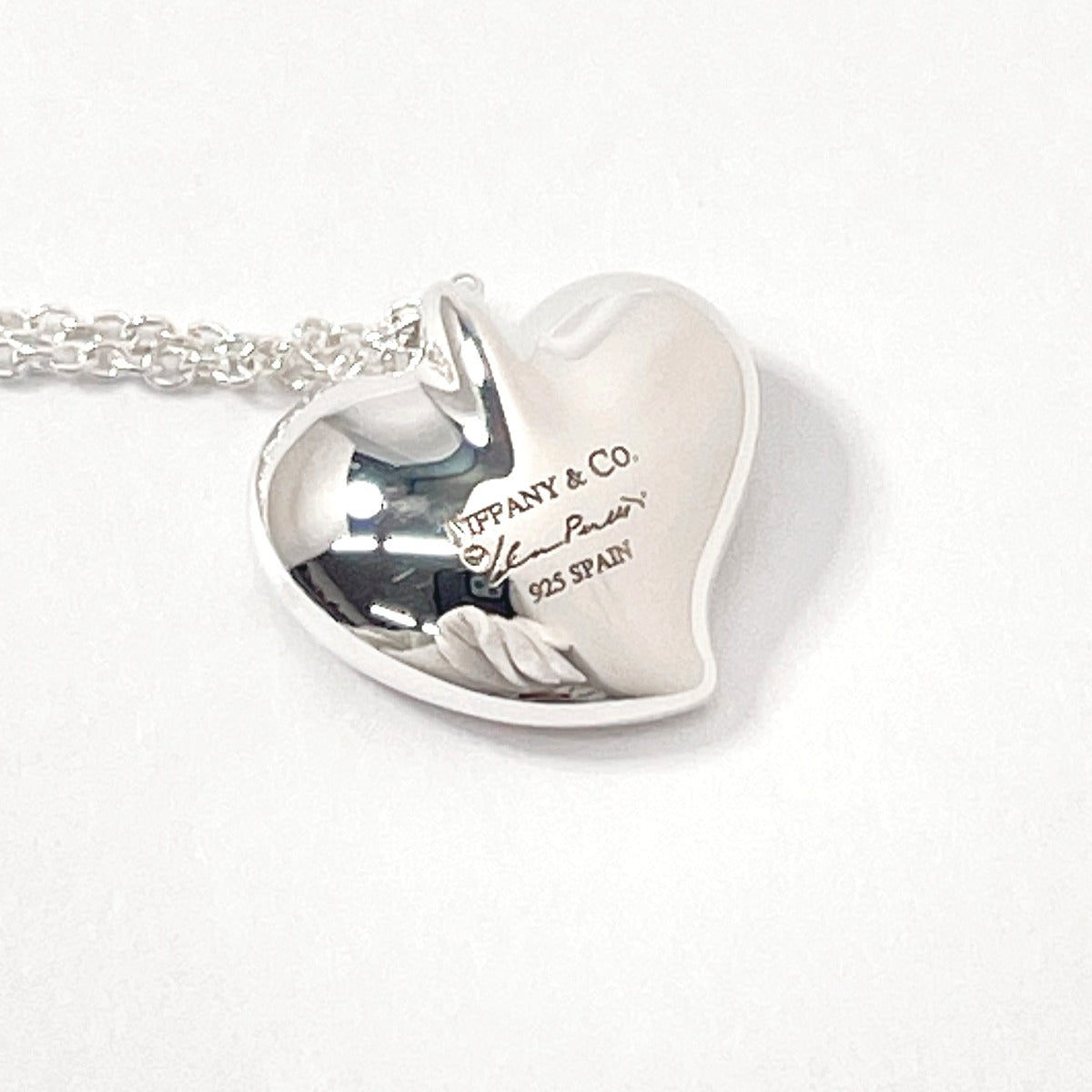 Tiffany & Co Silver 925 Curved Heart Necklace