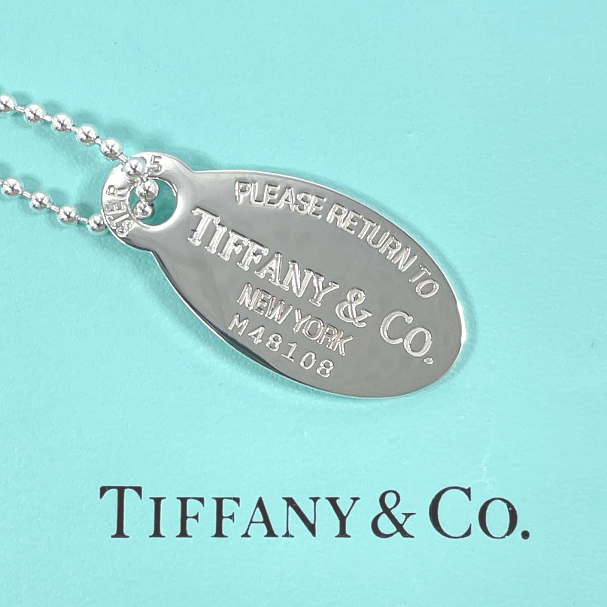 Tiffany & Co Silver 925 Oval Tag Necklace