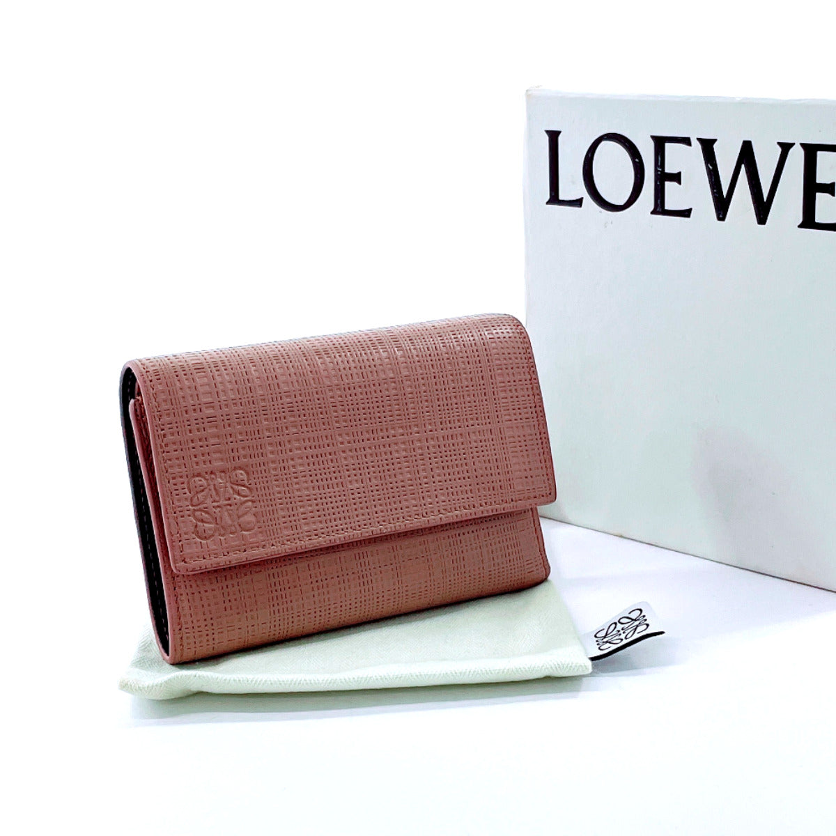 Loewe Leather Compact Wallet Pink