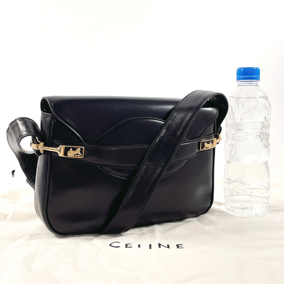 Celine Leather Shoulder Bag Black