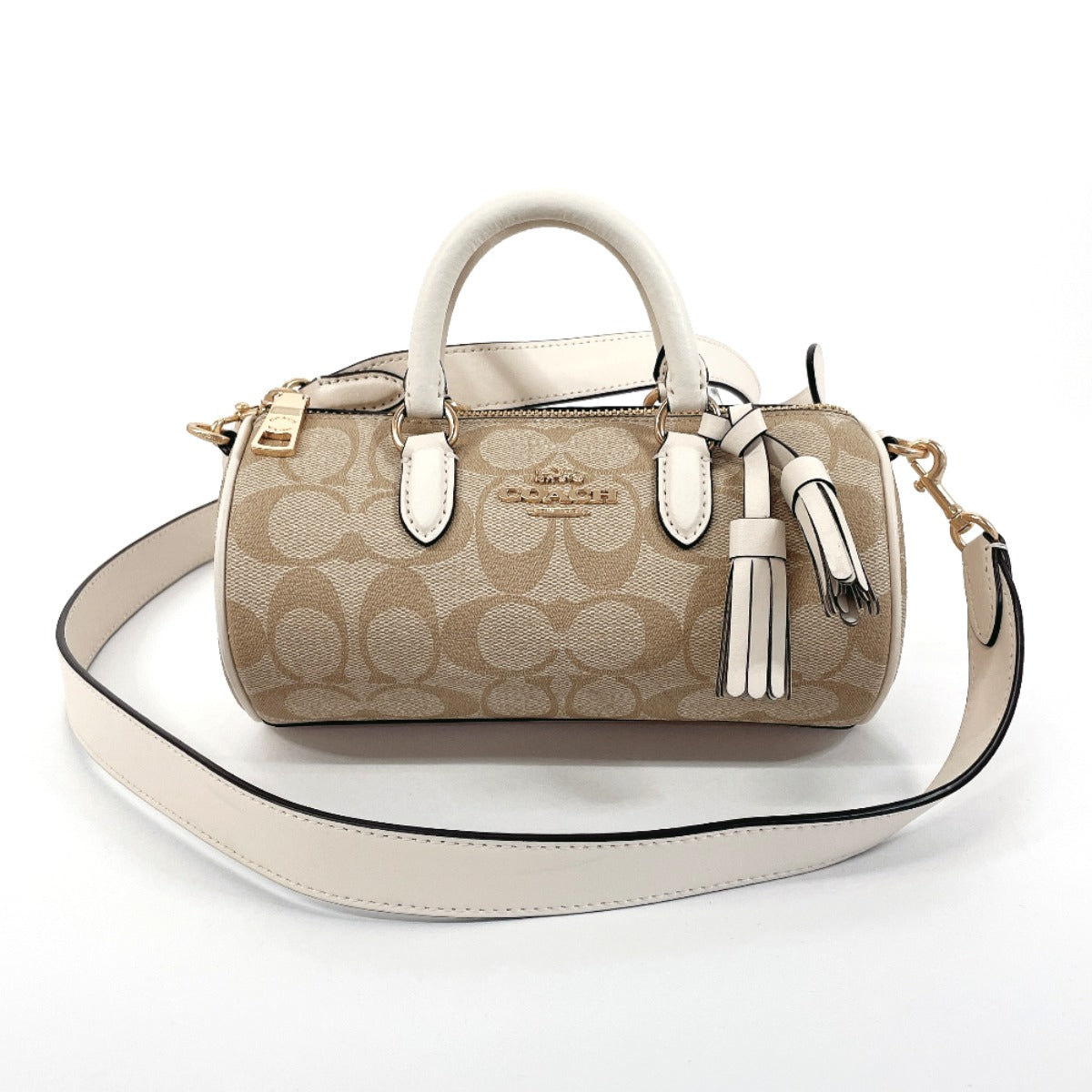 Coach Lacey Crossbody Signature 2WAY Handbag Beige