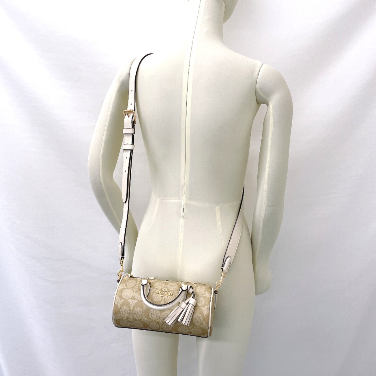 Coach Lacey Crossbody Signature 2WAY Handbag Beige