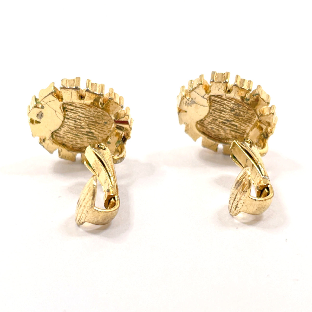 Dior Vintage Metal Rhinestone Earrings