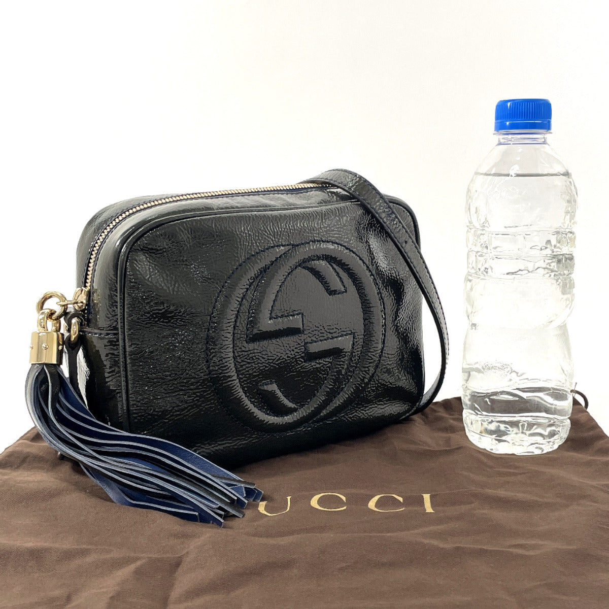 Gucci Soho GG Marmont Patent Leather Shoulder Bag