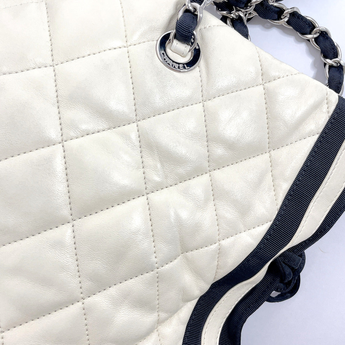 Chanel Lambskin Chain Shoulder Tote Bag