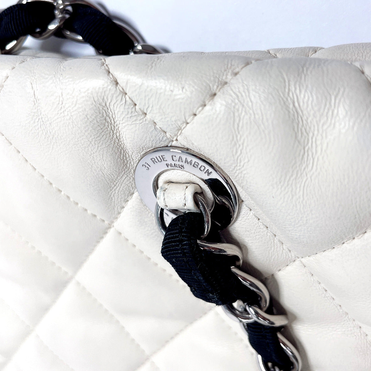 Chanel Lambskin Chain Shoulder Tote Bag