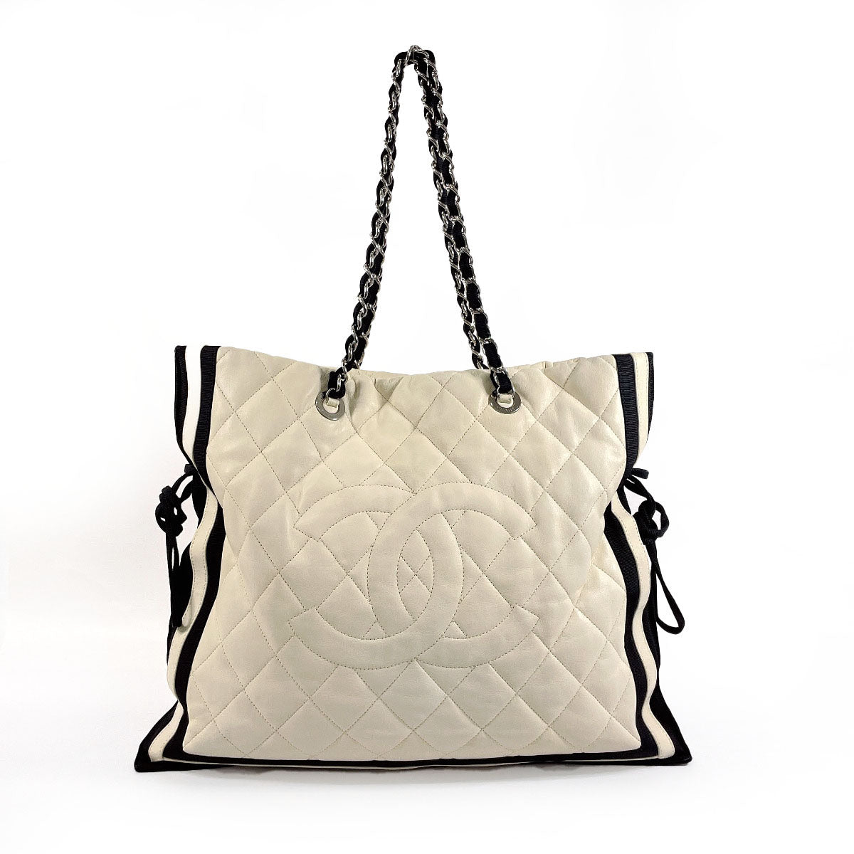 Chanel Lambskin Chain Shoulder Tote Bag