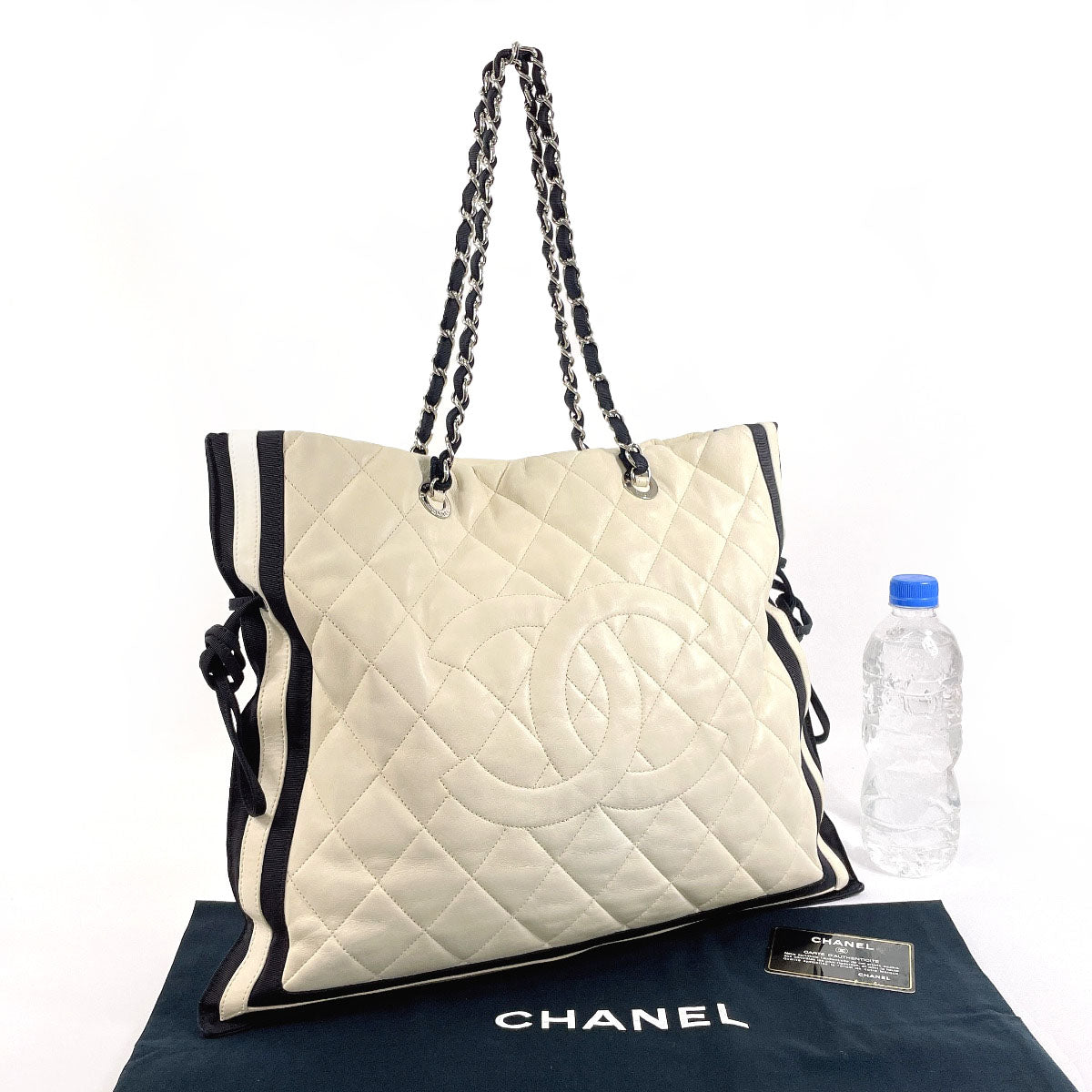 Chanel Lambskin Chain Shoulder Tote Bag