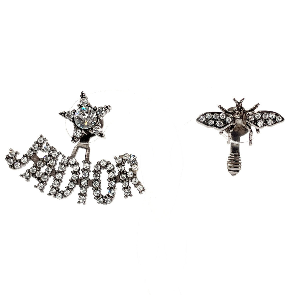 Dior J'ADIOR Star & Bee Earrings Metal Rhinestone