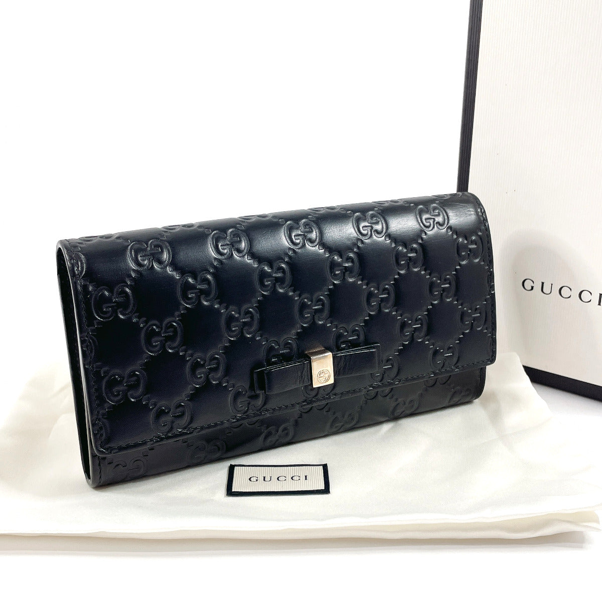 Gucci Ribbon Leather Wallet Black