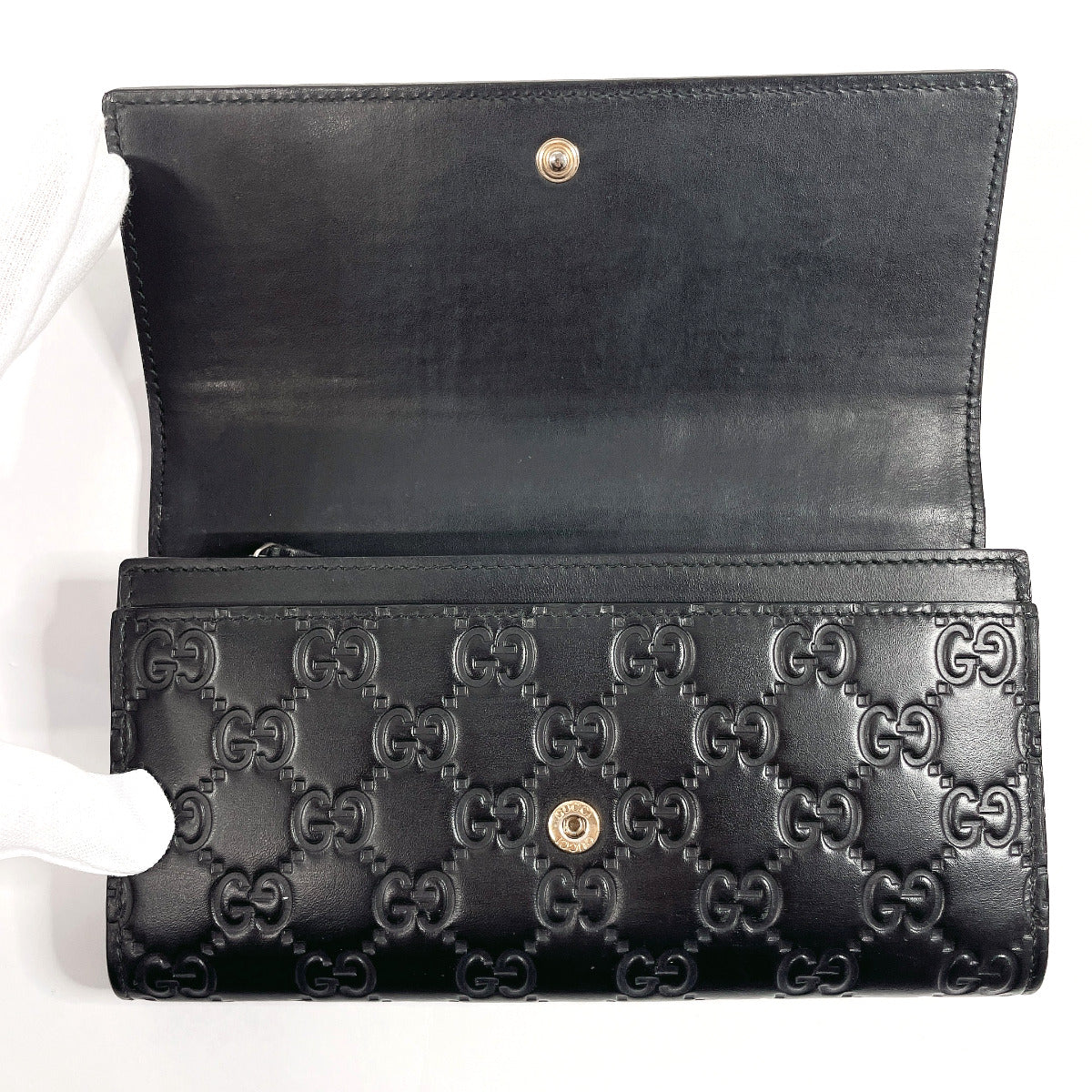 Gucci Ribbon Leather Wallet Black