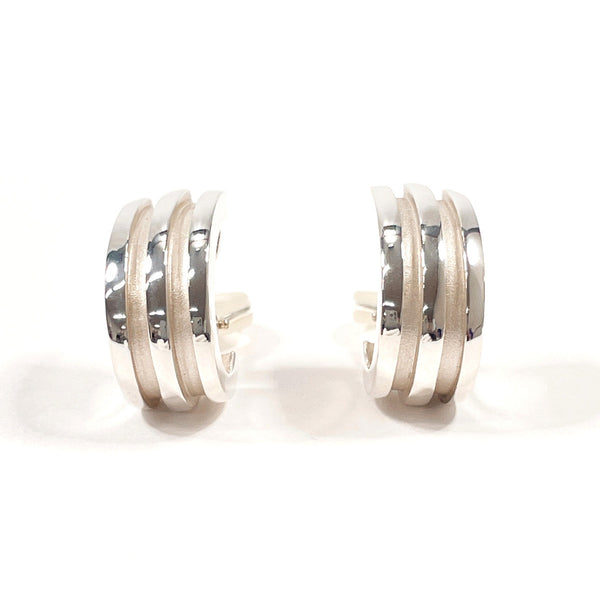 Tiffany & Co. Grooved Double Line Silver Earrings