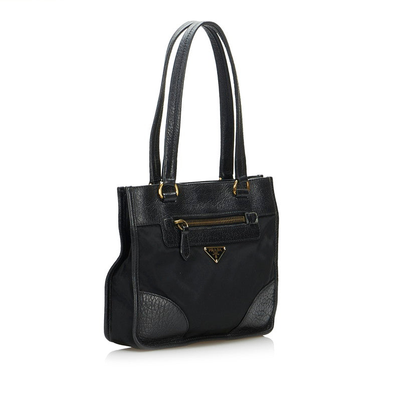 Prada Tessuto & Leather Trimmed Handbag Canvas Handbag in Good condition