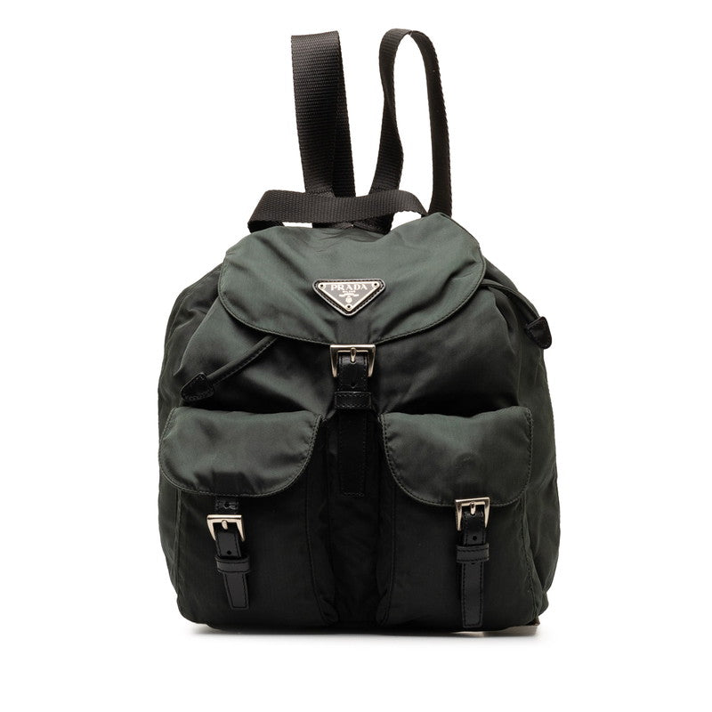 Prada Tessuto Double Pocket Backpack Backpack Canvas B6677F in Good condition