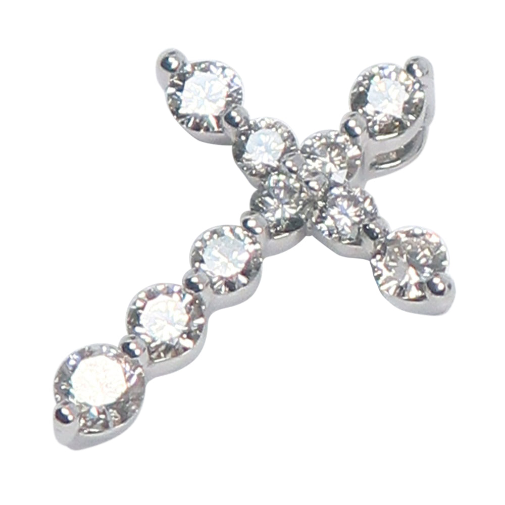[LuxUness] 18k Gold Diamond Cross Metal Pendant in Excellent condition