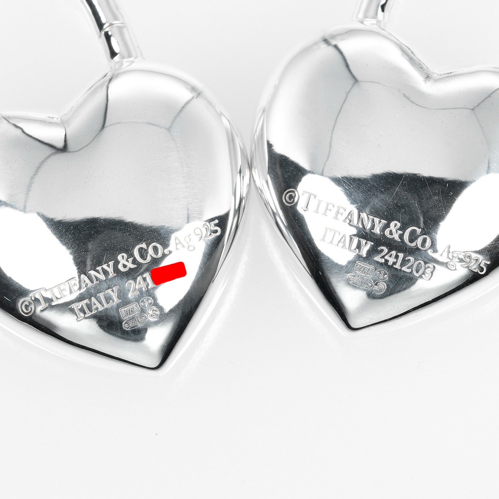 Tiffany & Co Silver 925 Full Heart Earrings