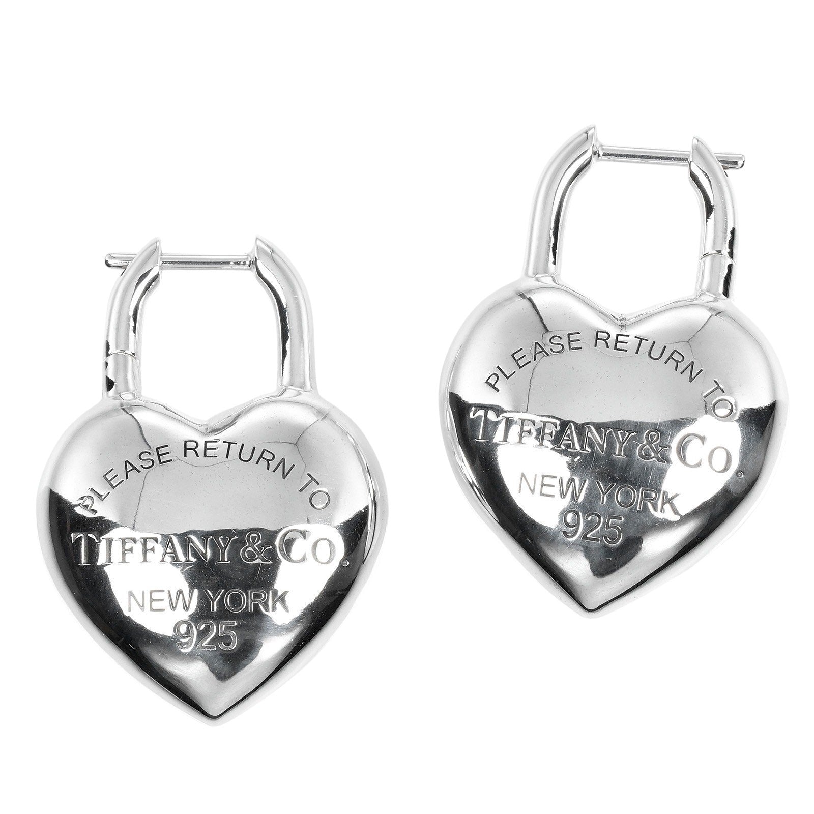 Tiffany & Co Silver 925 Full Heart Earrings