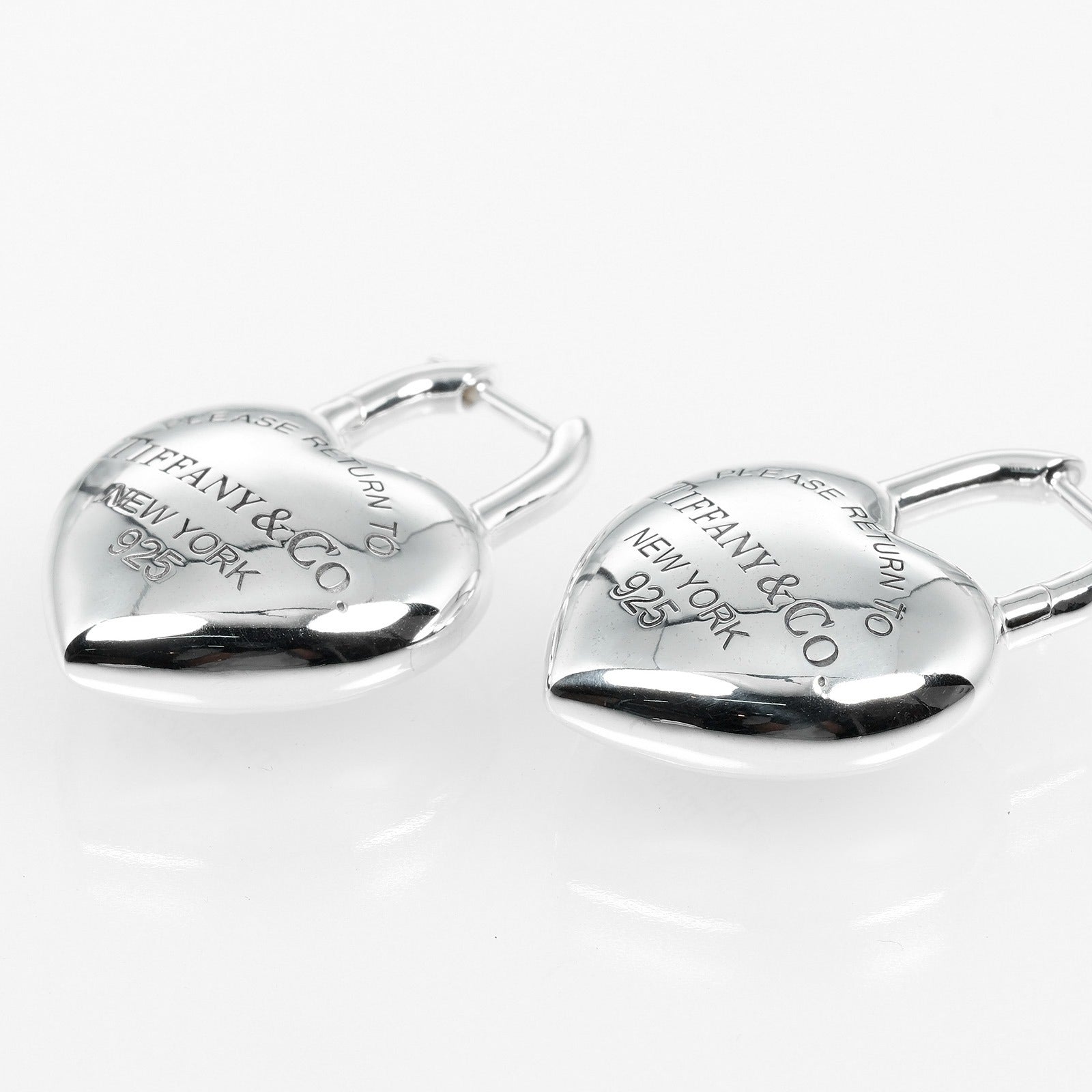 Tiffany & Co Silver 925 Full Heart Earrings