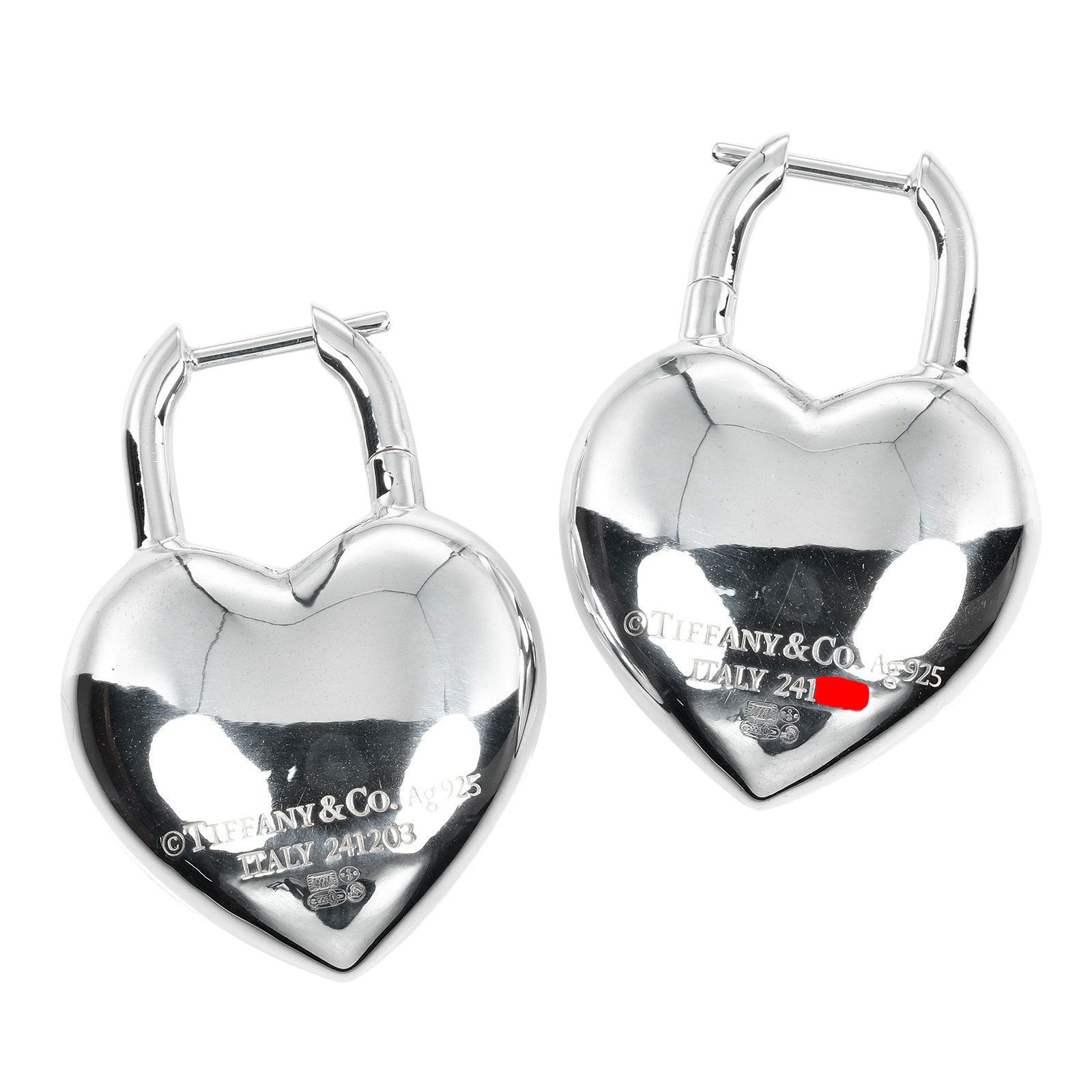 Tiffany & Co Silver 925 Full Heart Earrings