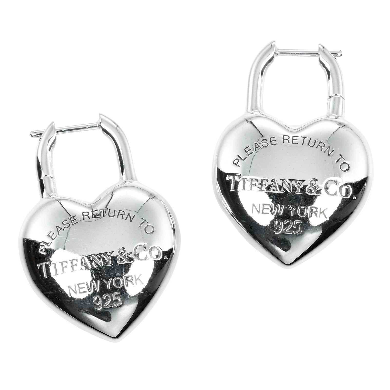 Tiffany & Co Full Heart Silver Earrings