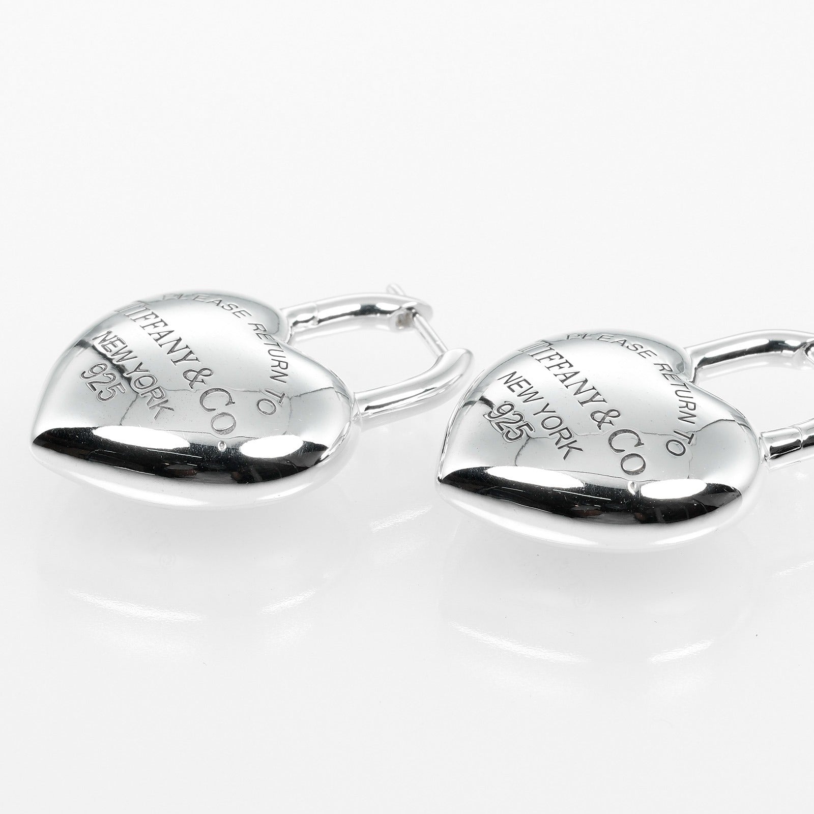 Tiffany & Co Full Heart Silver Earrings