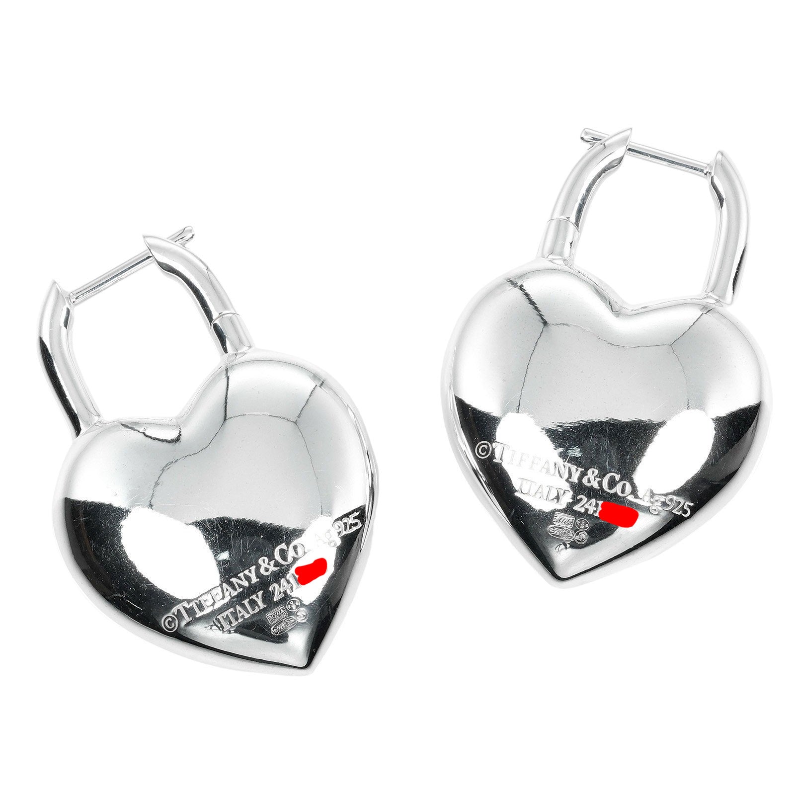 Tiffany & Co Full Heart Silver Earrings