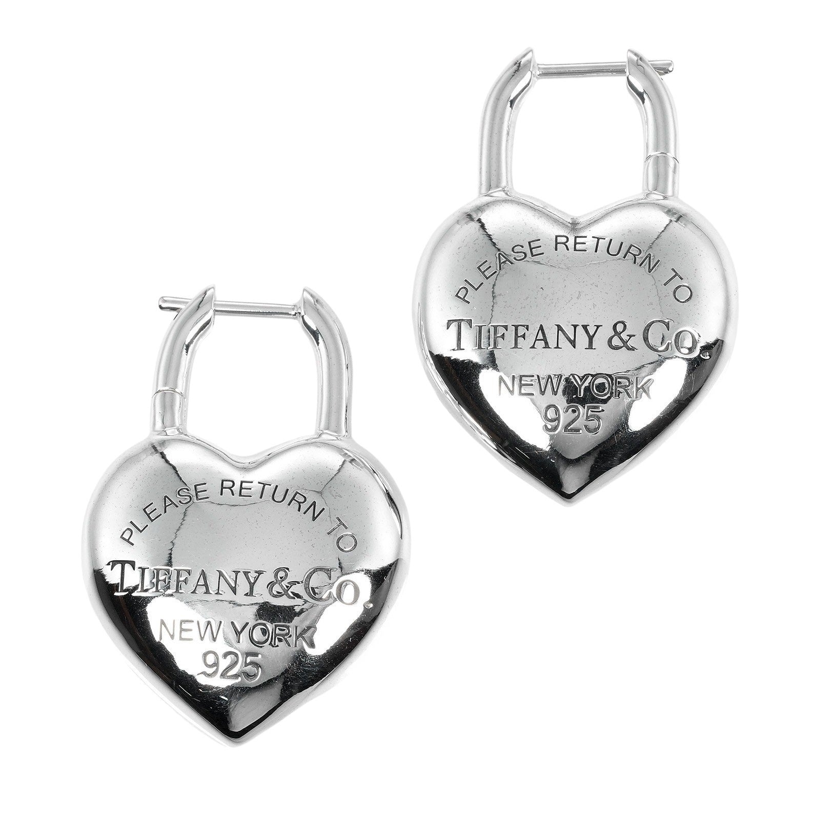 Tiffany & Co Silver 925 Full Heart Earrings