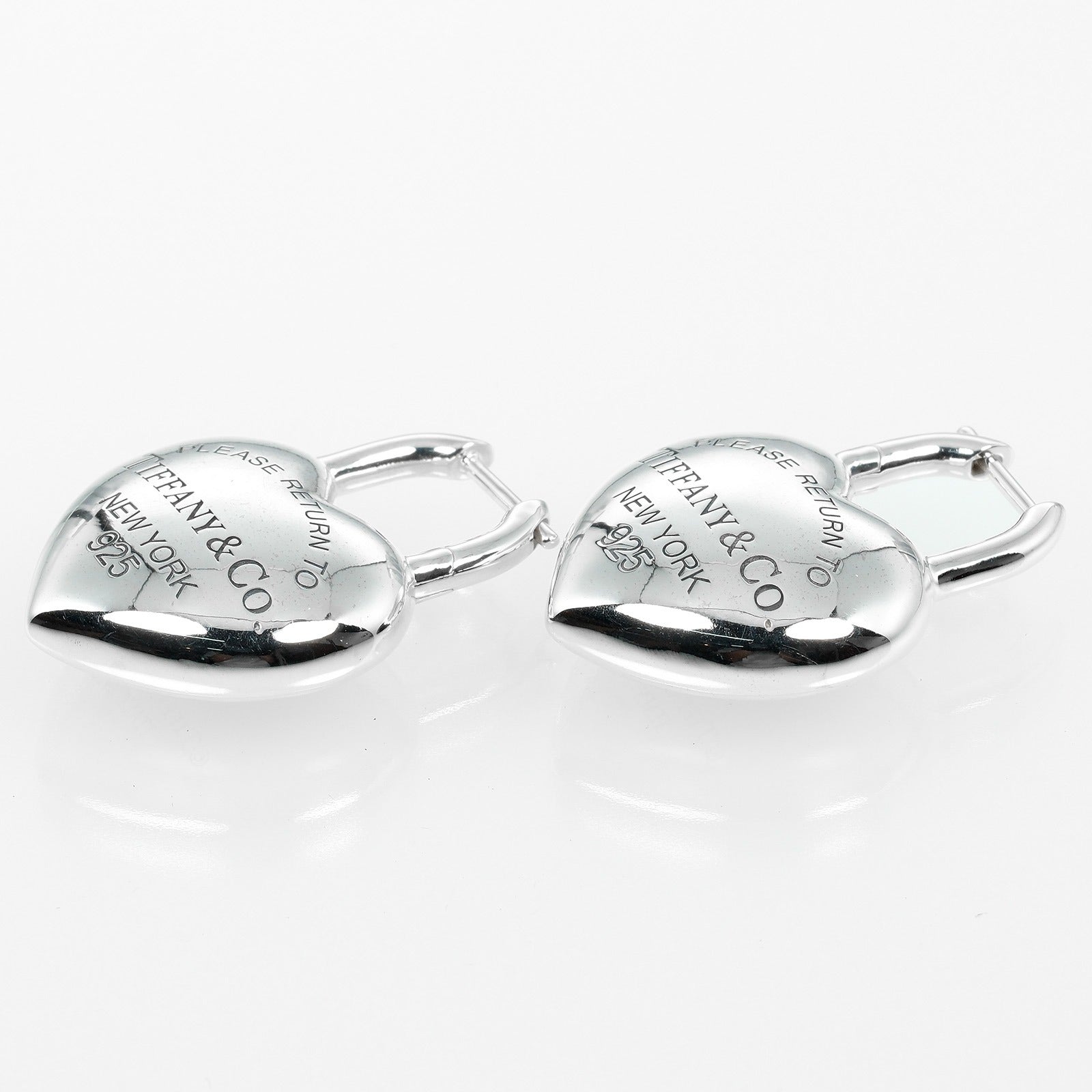 Tiffany & Co Silver 925 Full Heart Earrings