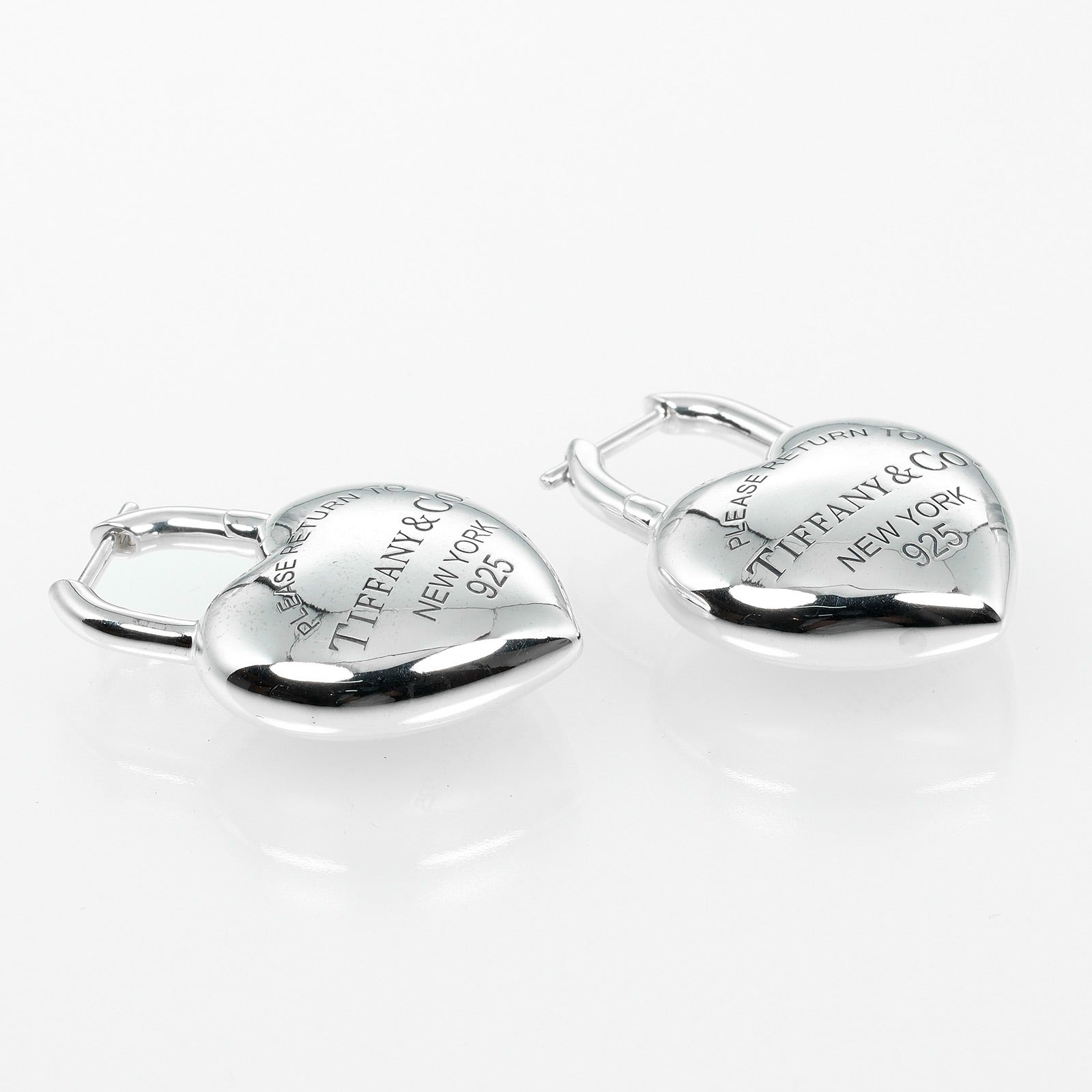 Tiffany & Co Silver 925 Full Heart Earrings