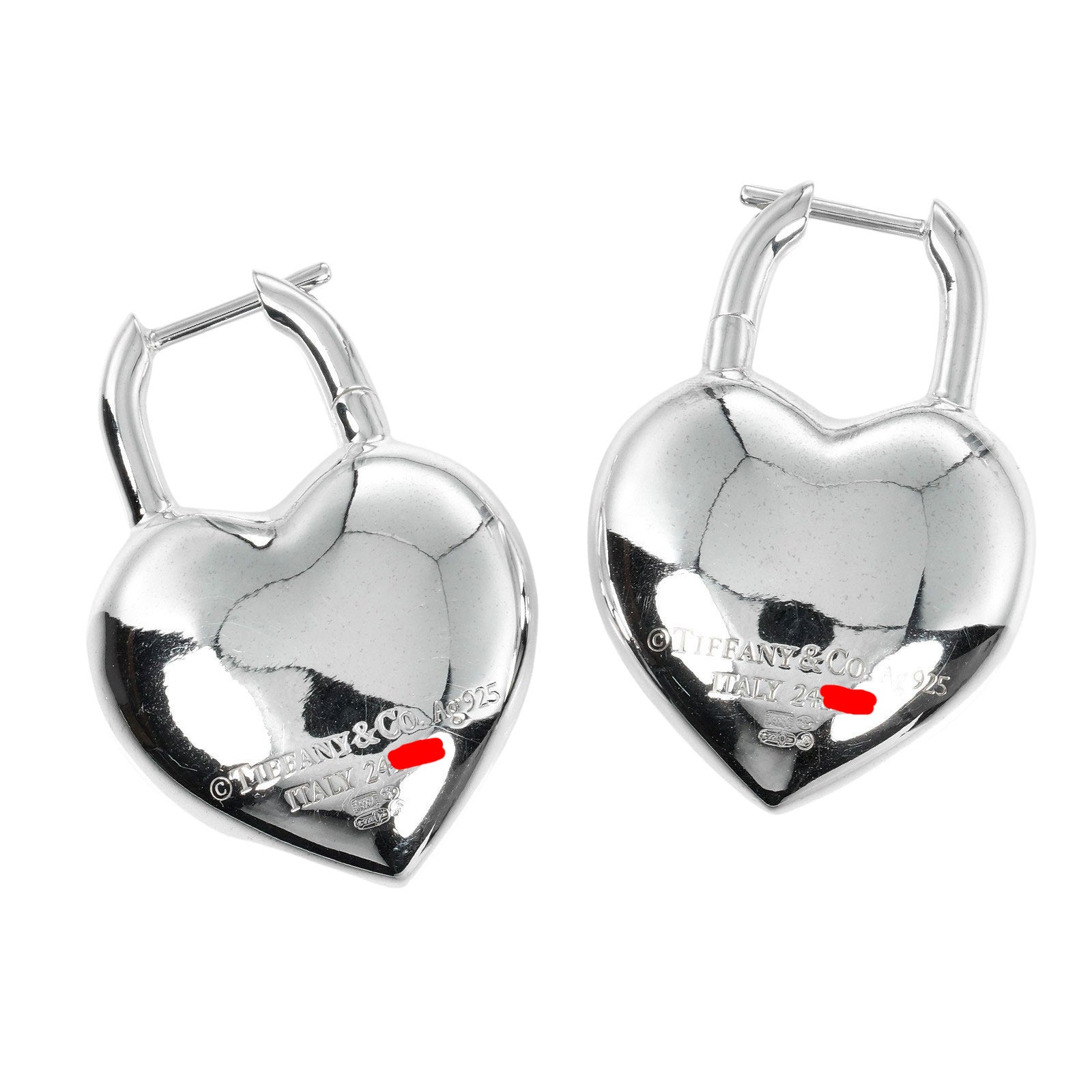 Tiffany & Co Silver 925 Full Heart Earrings