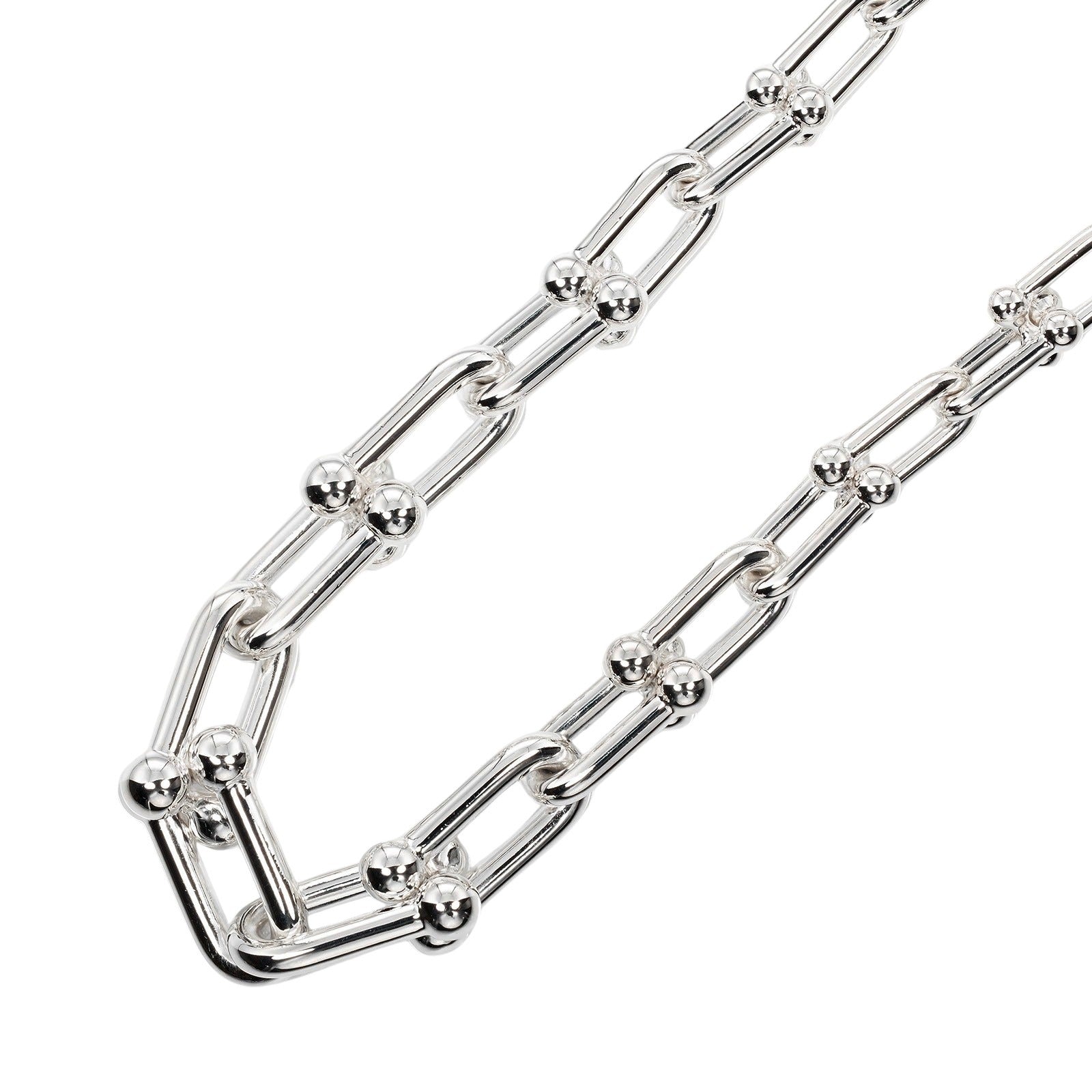 Tiffany & Co Silver Hardware Graduated Link Necklace