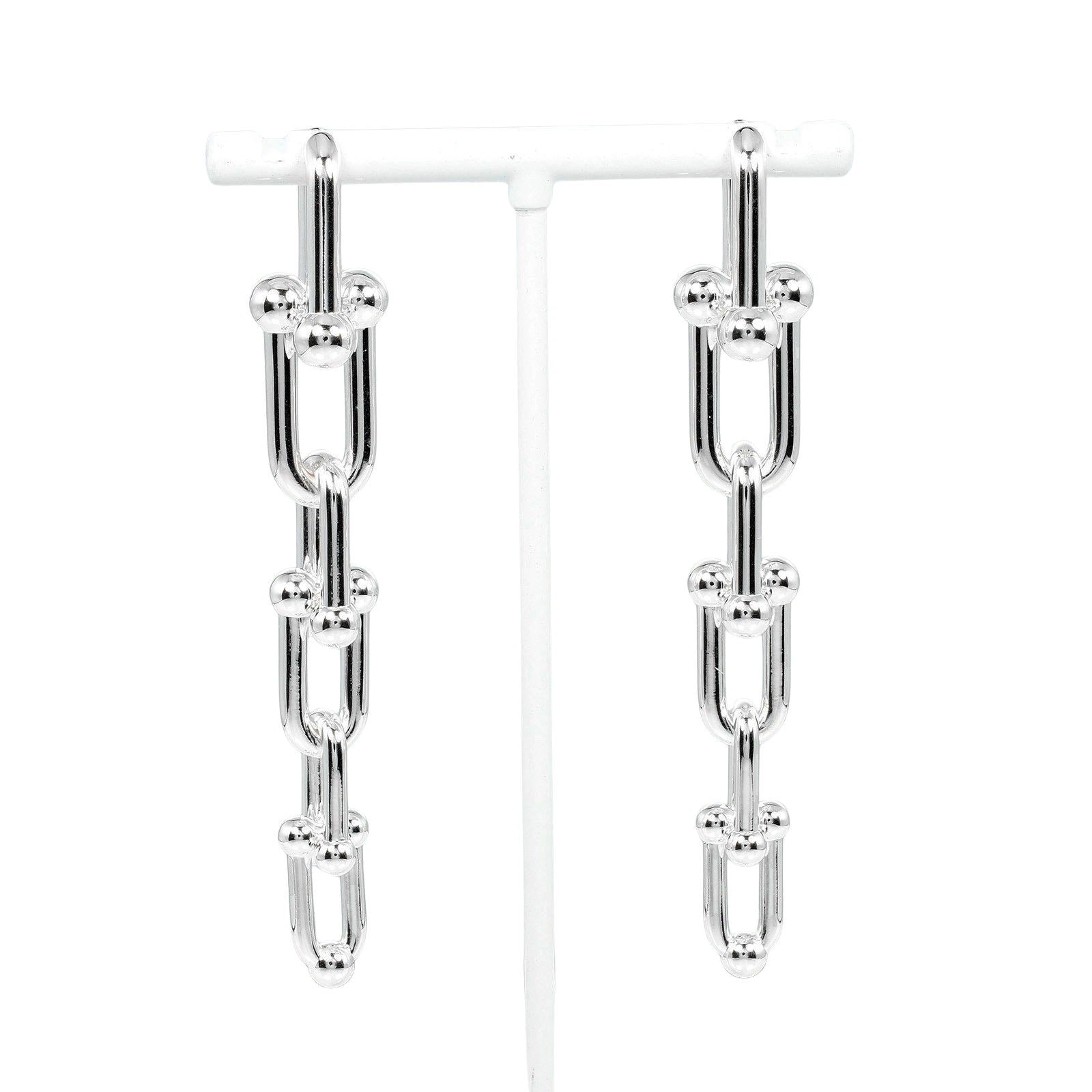 Tiffany & Co Silver 925 Hardware Graduated Link Earrings